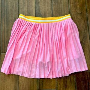 JCrew pink mesh golf skirt/shorts w/ gold&white striped waist XL great condition